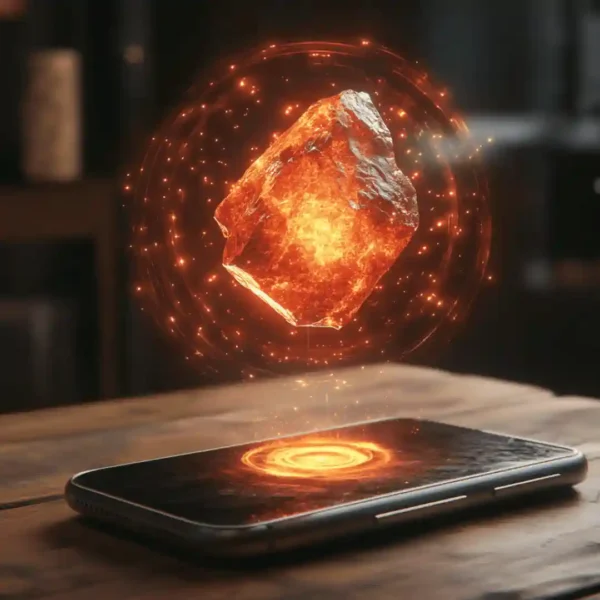 A cell phone sitting on top of a wooden table.