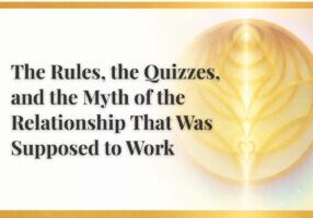 Text: "The Rules, the Quizzes, and the Myth